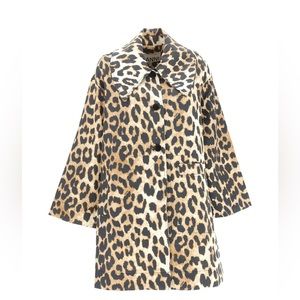 Ganni leopard almond milk oversized coat size xxs/xs